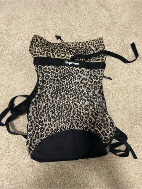 Supreme Leopard Print Tan Black Backpack